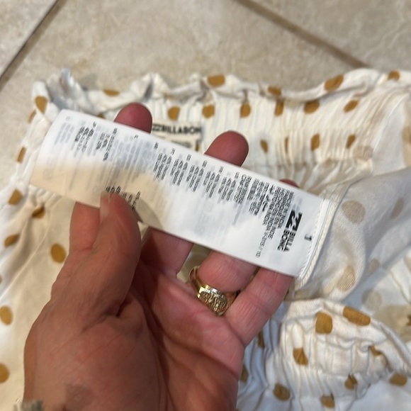 Billabong Cream High Waisted Flowy Beach Shorts S Gold Polka Dots - Picture 4 of 7